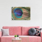 Peacock Feather Canvas Print (Insitu (Woonkamer))