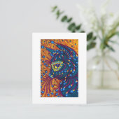 Peacock Feather Cat, Louis Wain Briefkaart (Staand voorkant)