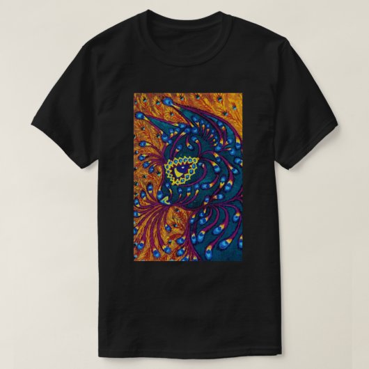 Peacock Feather Cat, Louis Wain T-shirt (Design voorkant)