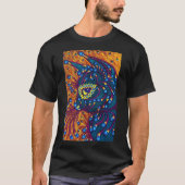 Peacock Feather Cat, Louis Wain T-shirt (Voorkant)