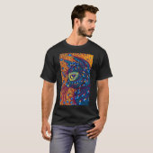 Peacock Feather Cat, Louis Wain T-shirt (Voorkant volledig)