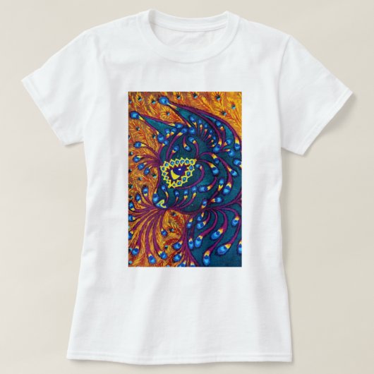 Peacock Feather Cat, Louis Wain T-shirt (Design voorkant)