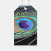 Peacock Feather Celebrate Cards Custom Gift Labels Cadeaulabel (Voorkant)
