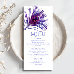 Peacock Feather Chic Glitter Paars Bat Mitzvah Menu<br><div class="desc">Dit ontwerp is voorzien van een elegant roze en paarse glitter pauw veer op een witte achtergrond met de informatie in het menu Bat Mitzvah hieronder. Personaliseer door de tekst in de tekstvakjes uit te geven. Speciaal voor u ontworpen door Evco Studio www.zazzle.com/store/evcostudio #mitzvah #batmitzvah #eventplanner #mazeltov #jewish #mitzvahswg #party...</div>