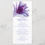 Peacock Feather Chic Glitter Paars Bat Mitzvah Menu<br><div class="desc">Dit ontwerp is voorzien van een elegant roze en paarse glitter pauw veer op een witte achtergrond met de informatie in het menu Bat Mitzvah hieronder. Personaliseer door de tekst in de tekstvakjes uit te geven. Speciaal voor u ontworpen door Evco Studio www.zazzle.com/store/evcostudio #mitzvah #batmitzvah #eventplanner #mazeltov #jewish #mitzvahswg #party...</div>