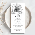 Peacock Feather Chic Glitter Silver Bat Mitzvah Menu<br><div class="desc">Dit ontwerp heeft een elegante zilveren glitter pauwenveer op een witte achtergrond met uw Bat Mitzvah Menu informatie hieronder. Personaliseer door de tekst in de tekstvakken te bewerken. Ontworpen voor u door Evco Studio www.zazzle.com/store/evcostudio #mitzvah #batmitzvah #eventplanner #mazeltov #jewish #mitzvahswag #jewishlife #wedding #kosher #mitzvahlife #corporateevents #partyplanner #batmitzvahgirl #party #mitzvahparty #mitzvahplanner...</div>
