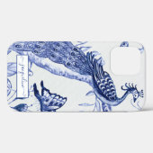 Peacock Feather Chinoiserie Blue en White Case-Mate iPhone Case (Achterkant (horizontaal))