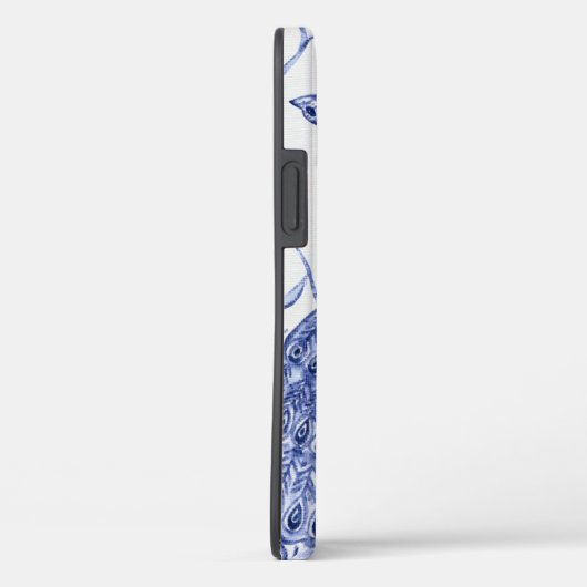 Peacock Feather Chinoiserie Blue en White Case-Mate iPhone Case (Achterkant / Rechts)