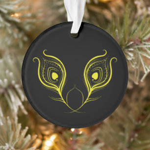 Peacock Feather Circle Acryl Ornament