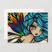 Peacock Feather Cloud Fairy Fantasy Briefkaart (Voorkant / Achterkant)