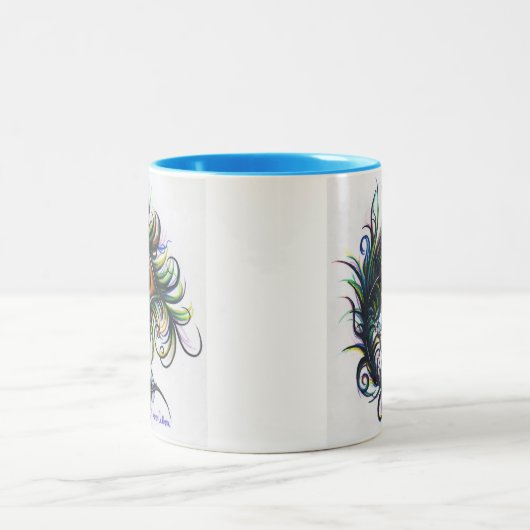 Peacock Feather Coffee Mok (Center)