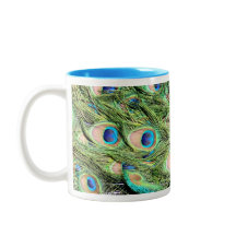 Peacock Feather Coffee of Tea Cup Beverage Mok