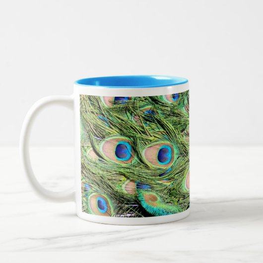 Peacock Feather Coffee of Tea Cup Beverage Mok (Links)