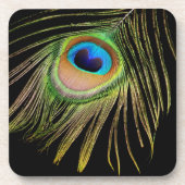 Peacock Feather Cork Onderzetter (Voorkant)