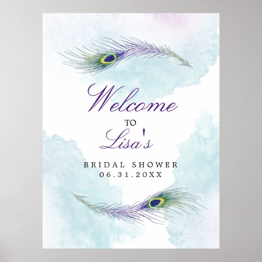 Peacock Feather Custom SIgn Poster (Voorkant)