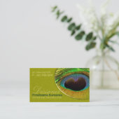Peacock Feather Damask Home Dector Designer Visitekaartje (Staand voorkant)