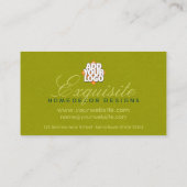 Peacock Feather Damask Home Dector Designer Visitekaartje (Achterkant)