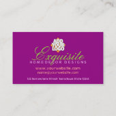 Peacock Feather Damask Hot Pink Visitekaartje (Achterkant)