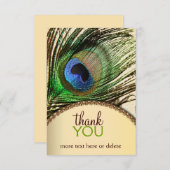 Peacock Feather Dank je wel Bedankkaart (Voorkant / Achterkant)