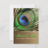 Peacock Feather Dank je wel Kaart (Voorkant)