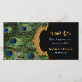 Peacock Feather Dank u Bedankkaart