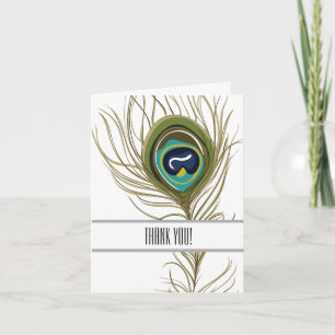 Peacock Feather Dank u Bedankkaart