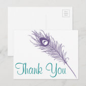 Peacock Feather Dank u Briefkaart (Voorkant / Achterkant)