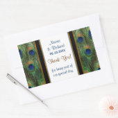 Peacock Feather Dank u Seal - Aanpassen Rechthoekige Sticker (Envelop)