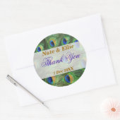 Peacock Feather dank u Sticker (Envelop)