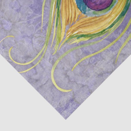 Peacock Feather Decoupage Paarse Lavendel  Tissuepapier (Detail)