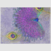 Peacock Feather Decoupage Paarse Lavendel  Tissuepapier (Voorkant)