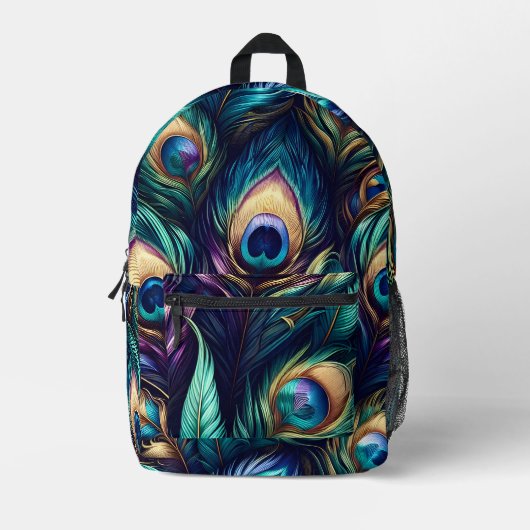 Peacock feather design uniek bedrukte rugzak (Voorkant)