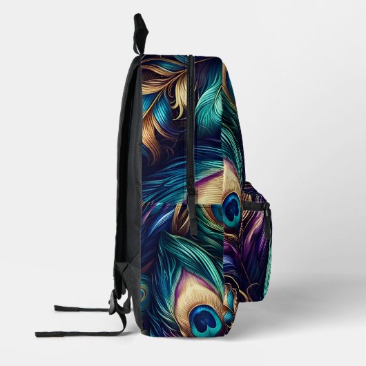 Peacock feather design uniek bedrukte rugzak (Links)