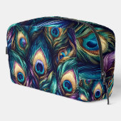 Peacock feather design uniek toilettasje (Rechterhoek)