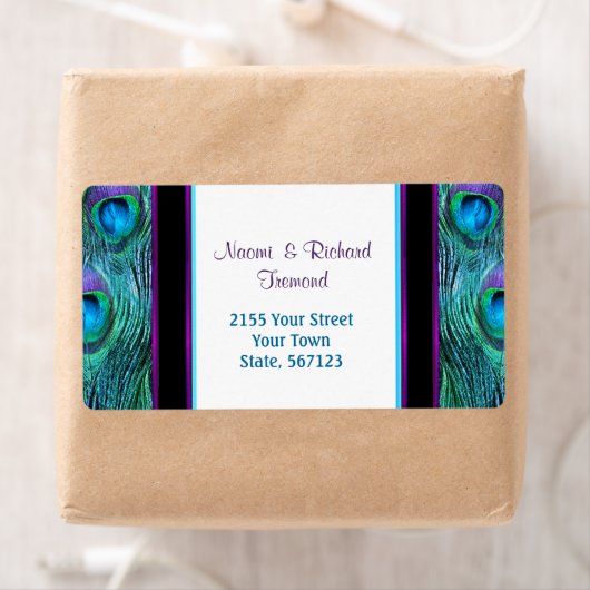 Peacock Feather Drama - Adreslabel Etiket (Insitu)