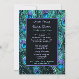 Peacock Feather Drama - bruiloft uitnodiging