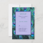 Peacock Feather Drama bruiloft uitnodiging - RSVP (Voorkant)