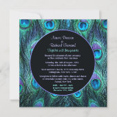 Peacock Feather Drama - Bruiloft Uitnodigingsplein Kaart (Voorkant)