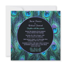 Peacock Feather Drama - Bruiloft Uitnodigingsplein