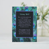 Peacock Feather Drama Bruiloft - Wishing Well Informatiekaartje (Staand voorkant)