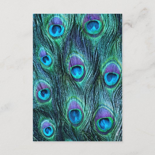 Peacock Feather Drama Bruiloft - Wishing Well Informatiekaartje (Achterkant)