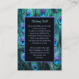 Peacock Feather Drama Bruiloft - Wishing Well Informatiekaartje