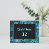 Peacock Feather Drama - Tafelzitnummer Briefkaart (Staand voorkant)
