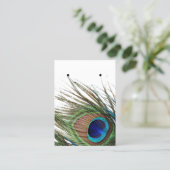 Peacock Feather Earring Jewelry Display Custom Visitekaartje (Staand voorkant)