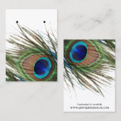 Peacock Feather Earring Jewelry Display Custom Visitekaartje (Voorkant / Achterkant)