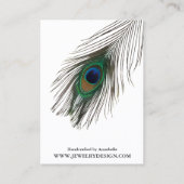 Peacock Feather Earring Jewelry Display Custom Visitekaartje (Achterkant)