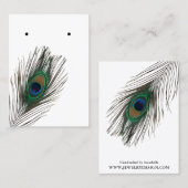 Peacock Feather Earring Jewelry Display Custom Visitekaartje (Voorkant / Achterkant)