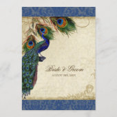 Peacock Feather Elegant Classic Navon Menu (Achterkant)
