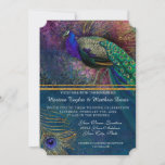 Peacock Feather Elegant Gold Winter Wedding Invit Kaart<br><div class="desc">"Peacock Feather Elegant Gold Winter Wedding Invitation Suite." Elegant verbeterd Peacock-afbeelding met schimmelende regenboog van pauw-kleuren voor een humeurige, feestelijke en officiële winterbruiloft of een andere viering. U kunt de gebeurtenis, de gelegenheid gemakkelijk veranderen of uw aangepaste tekst opnemen gebruikend de verstrekte gebieden van de sjabloon. Een klassieke klassieke stijl...</div>