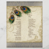 Peacock & Feather Elegant Matching Wedding Program (Achterkant)